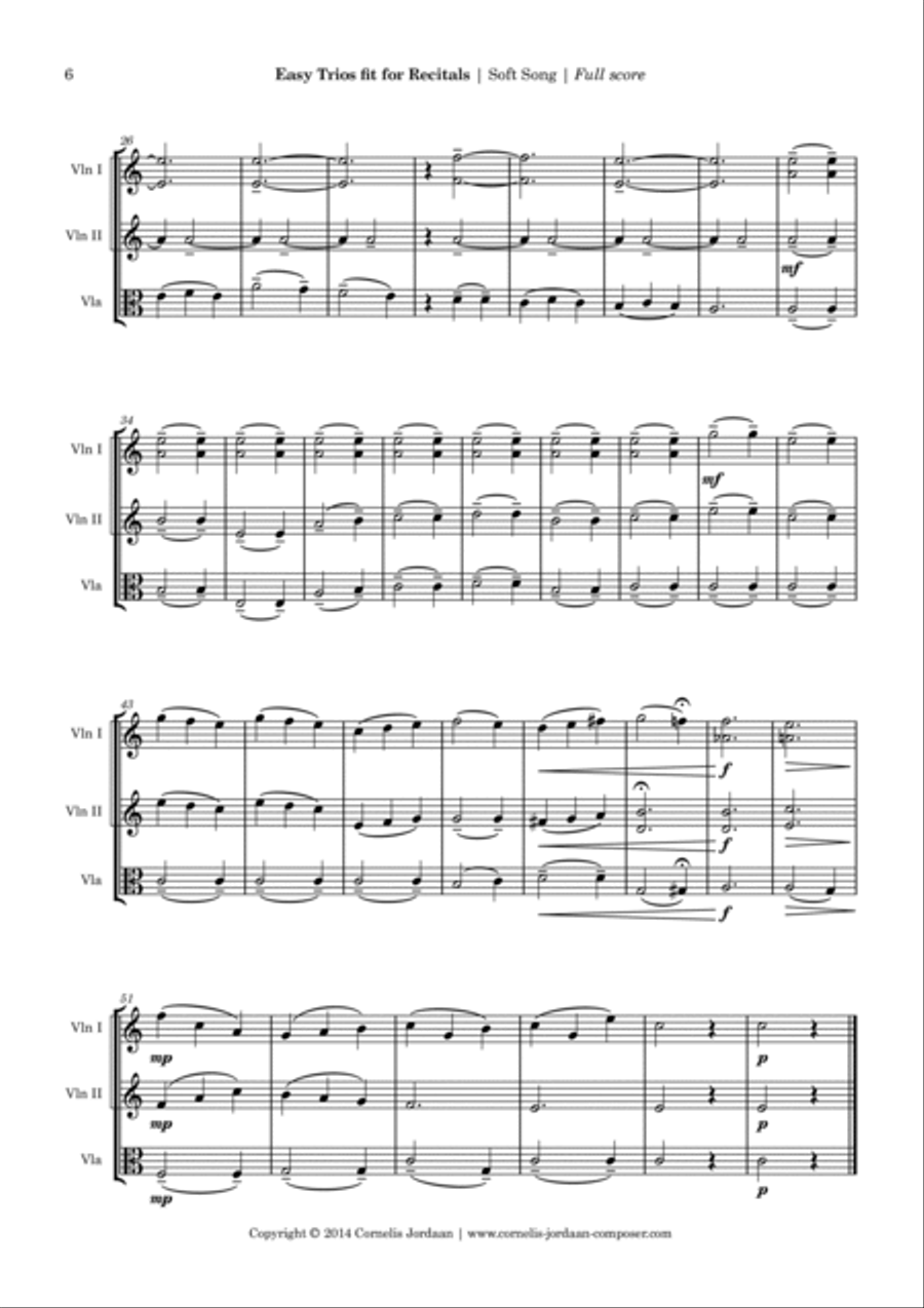 Easy Trios fit for Recitals, for 2 violins & viola String Trio scores gallery preview page 6