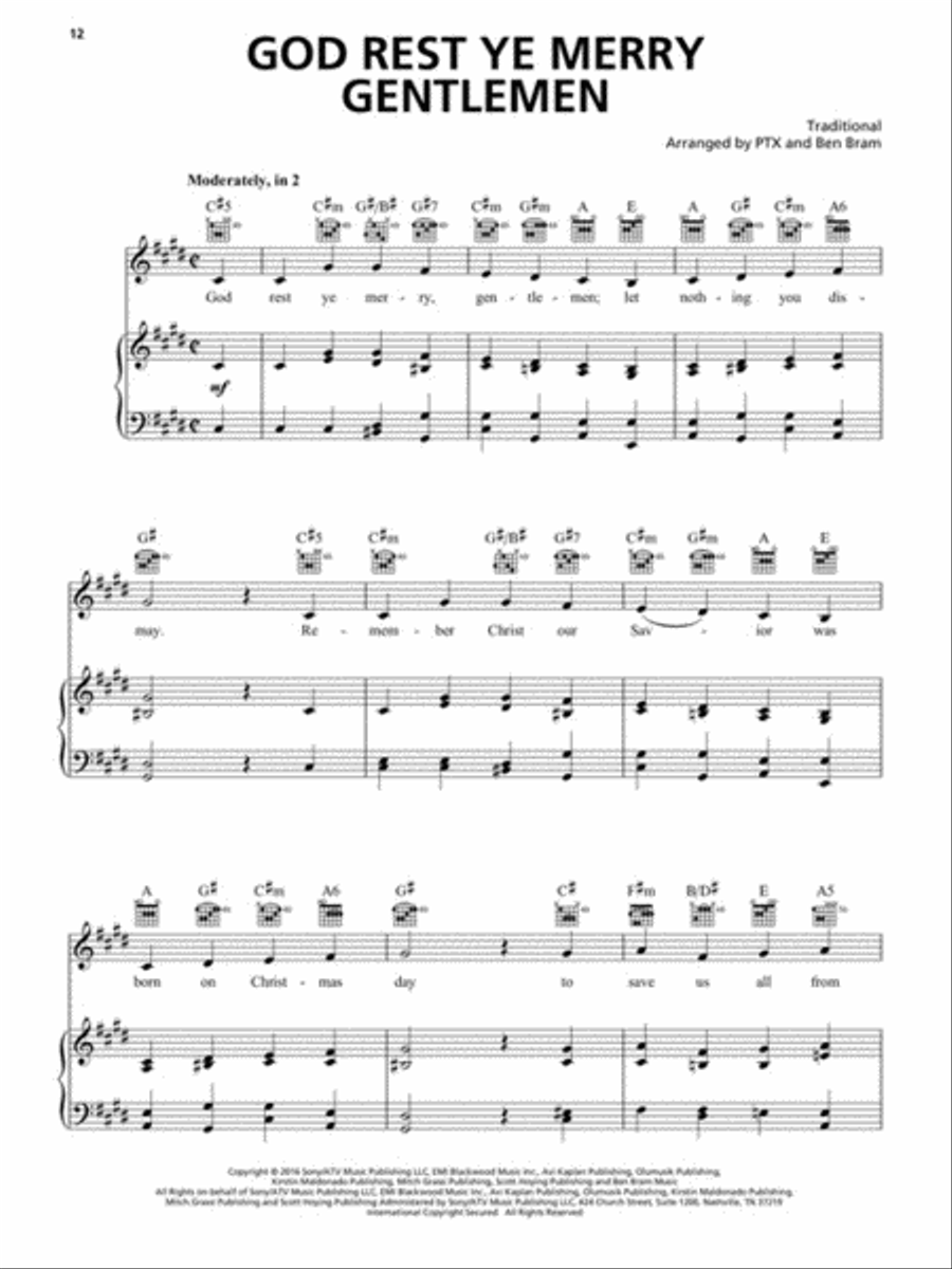A Pentatonix Christmas Piano, Vocal, Guitar scores gallery preview page 4