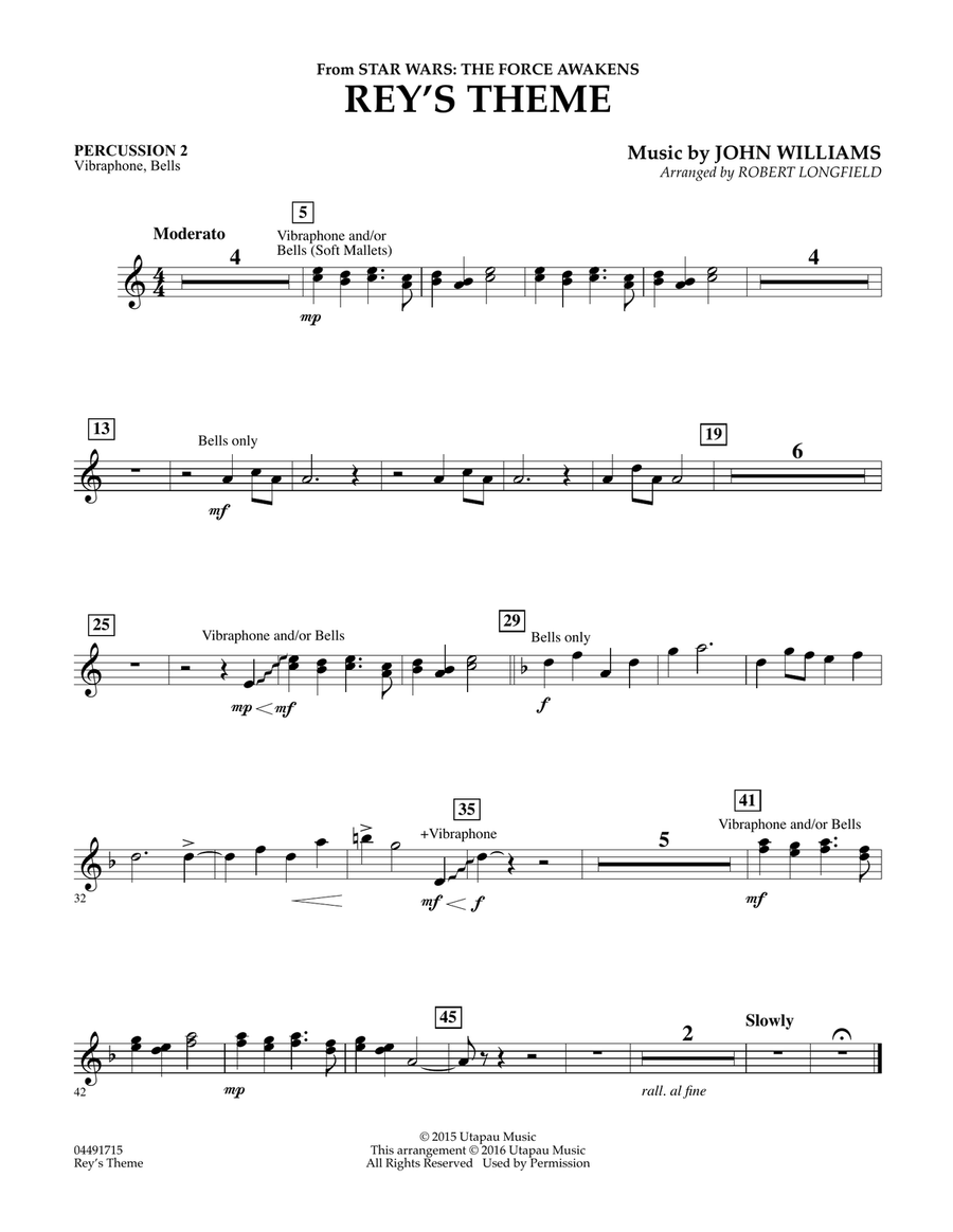 Rey's Theme (from Star Wars: The Force Awakens) - Percussion 2 Orchestra scores gallery preview page 1