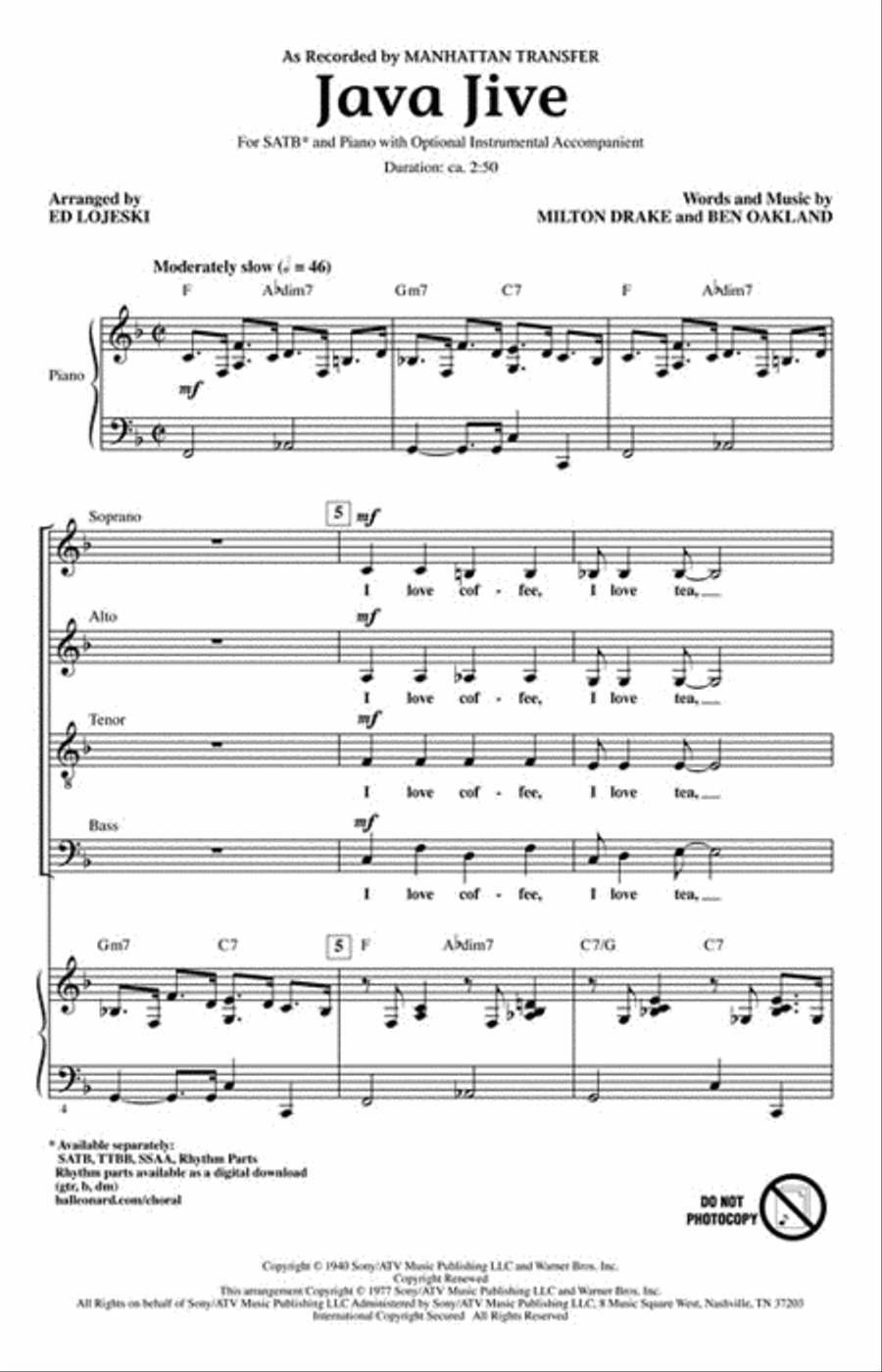 Java Jive 4-Part scores gallery preview page 2