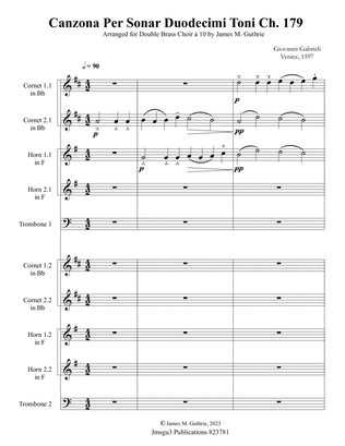 Gabrieli: Canzon per Sonar Ch 179 for Double Brass Choir à 10