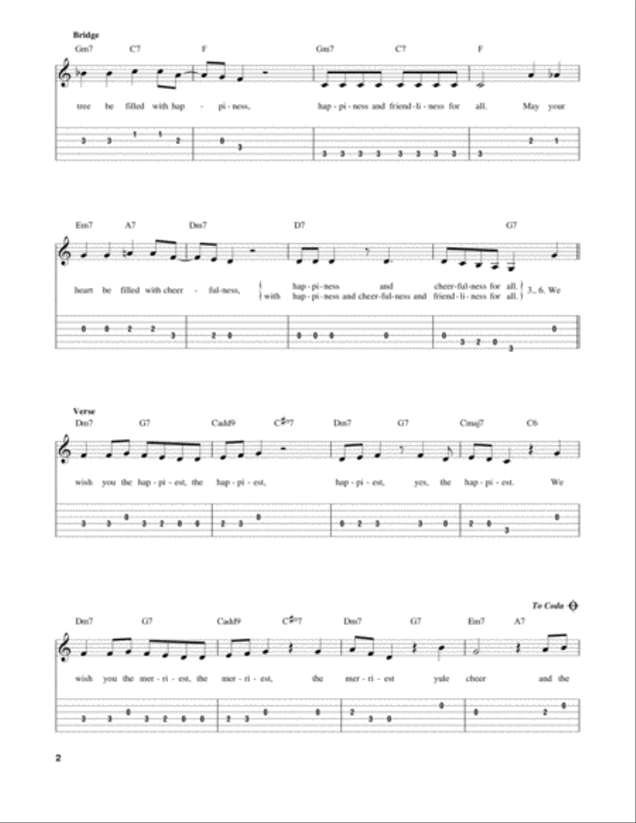 We Wish You The Merriest Guitar Tablature scores gallery preview page 2