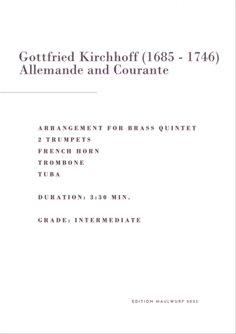 Allemande and Courante Allemande and Courante Brass Quintet scores gallery preview page 2