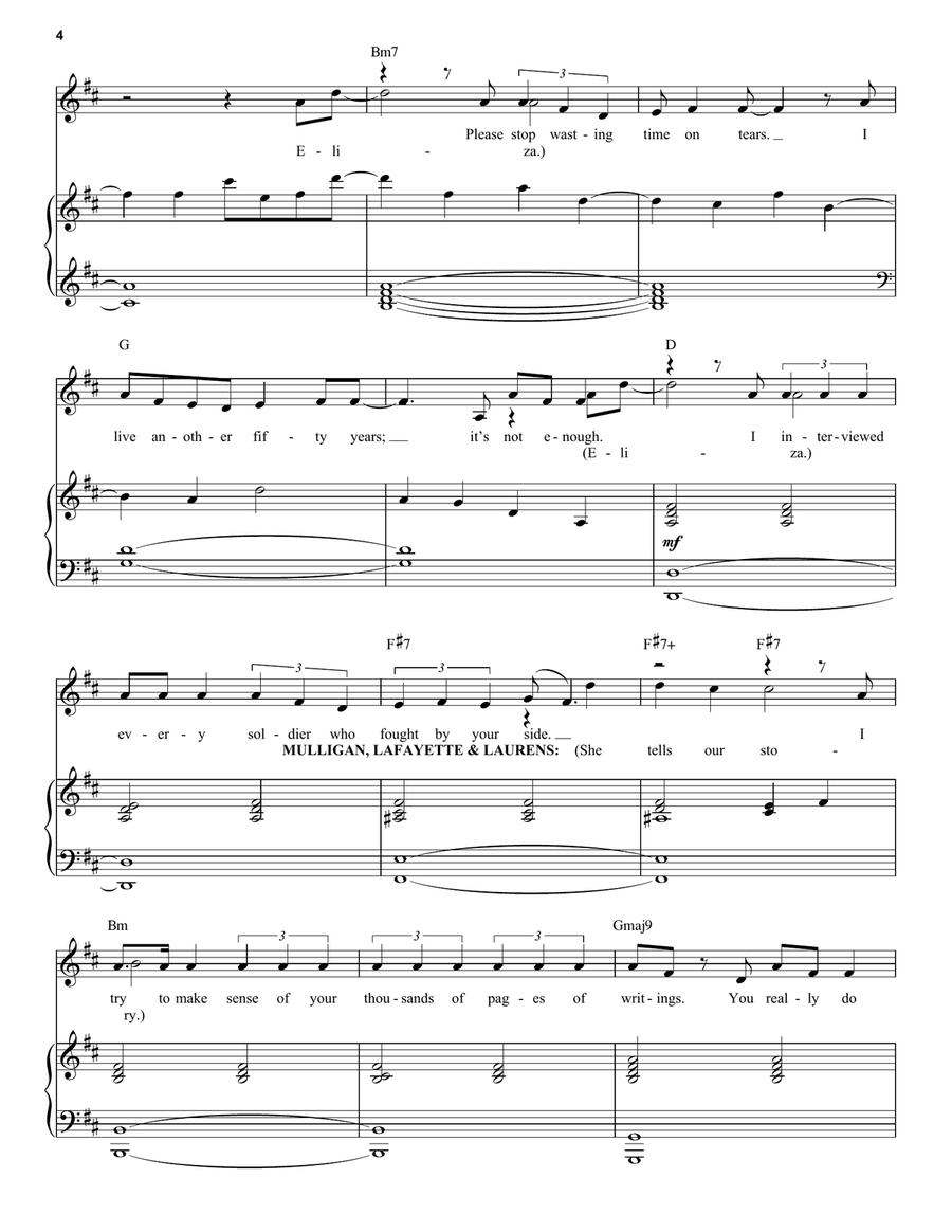 Who Lives, Who Dies, Who Tells Your Story (from Hamilton) Voice scores gallery preview page 4