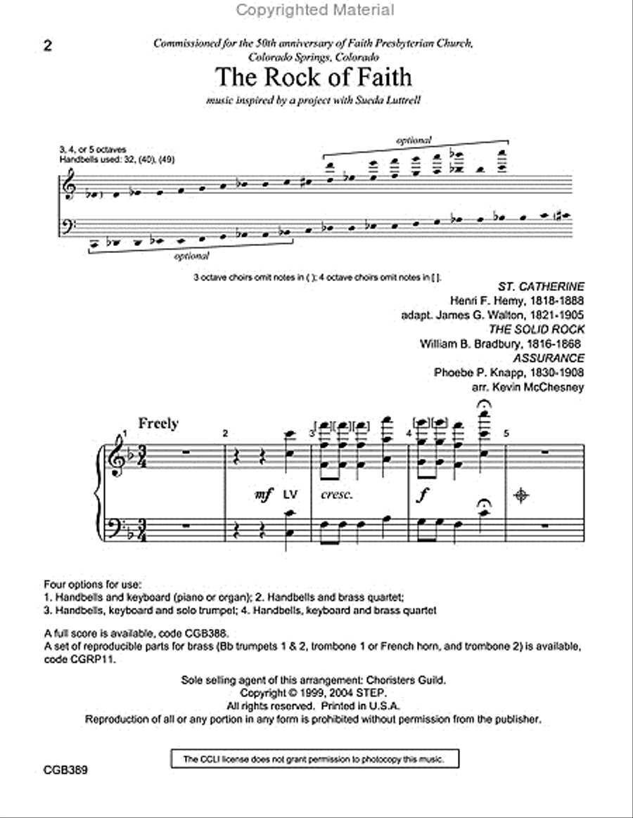The Rock of Faith (Handbell Score)