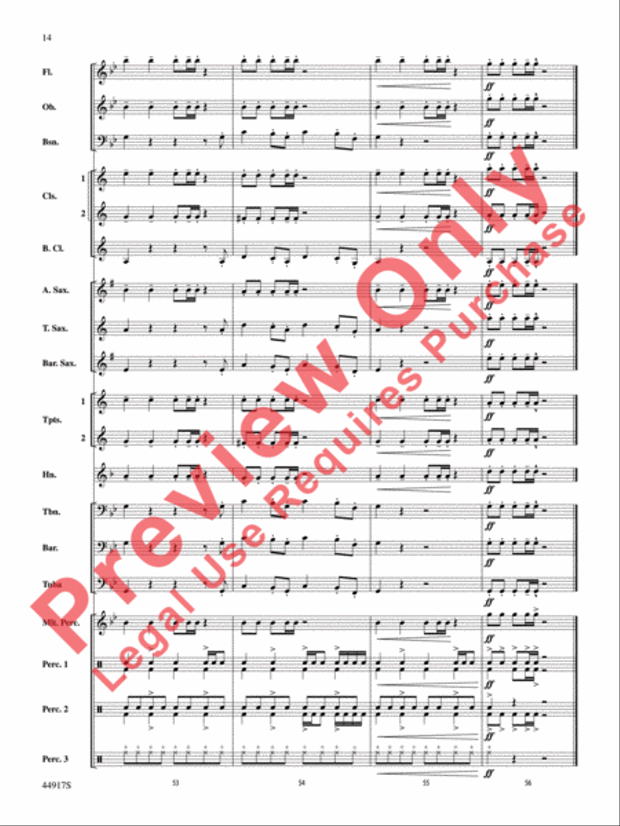 Uptown Funk Concert Band scores gallery preview page 15