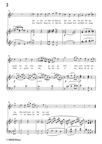 Schubert-An die Harmonie(Gesang an die Harmonie),D.394,in B flat Major,for Voice&Piano image number null