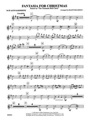 Book cover for Fantasia for Christmas (based on "The Ukranian Bell Carol"): E-flat Alto Saxophone