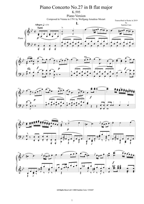 Mozart - Piano Concerto No.27 in B flat major K.595 - Piano Version