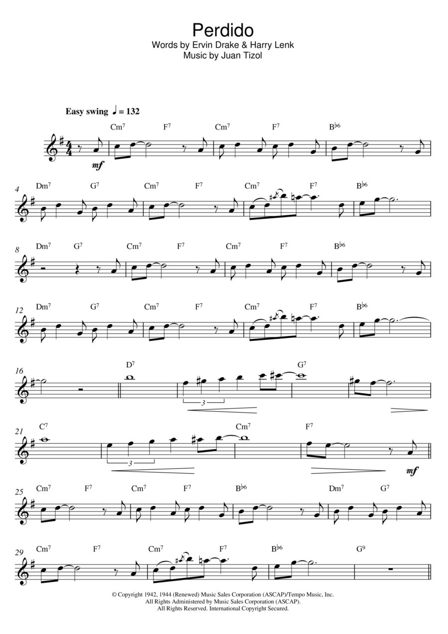 Perdido Perdido Piano scores gallery preview page 1