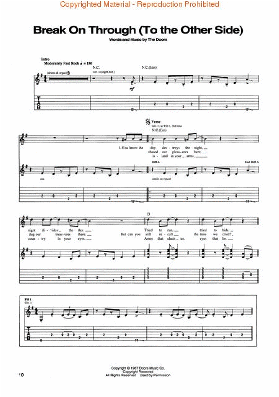 The Doors – Essential Guitar Collection Guitar Tablature scores gallery preview page 3