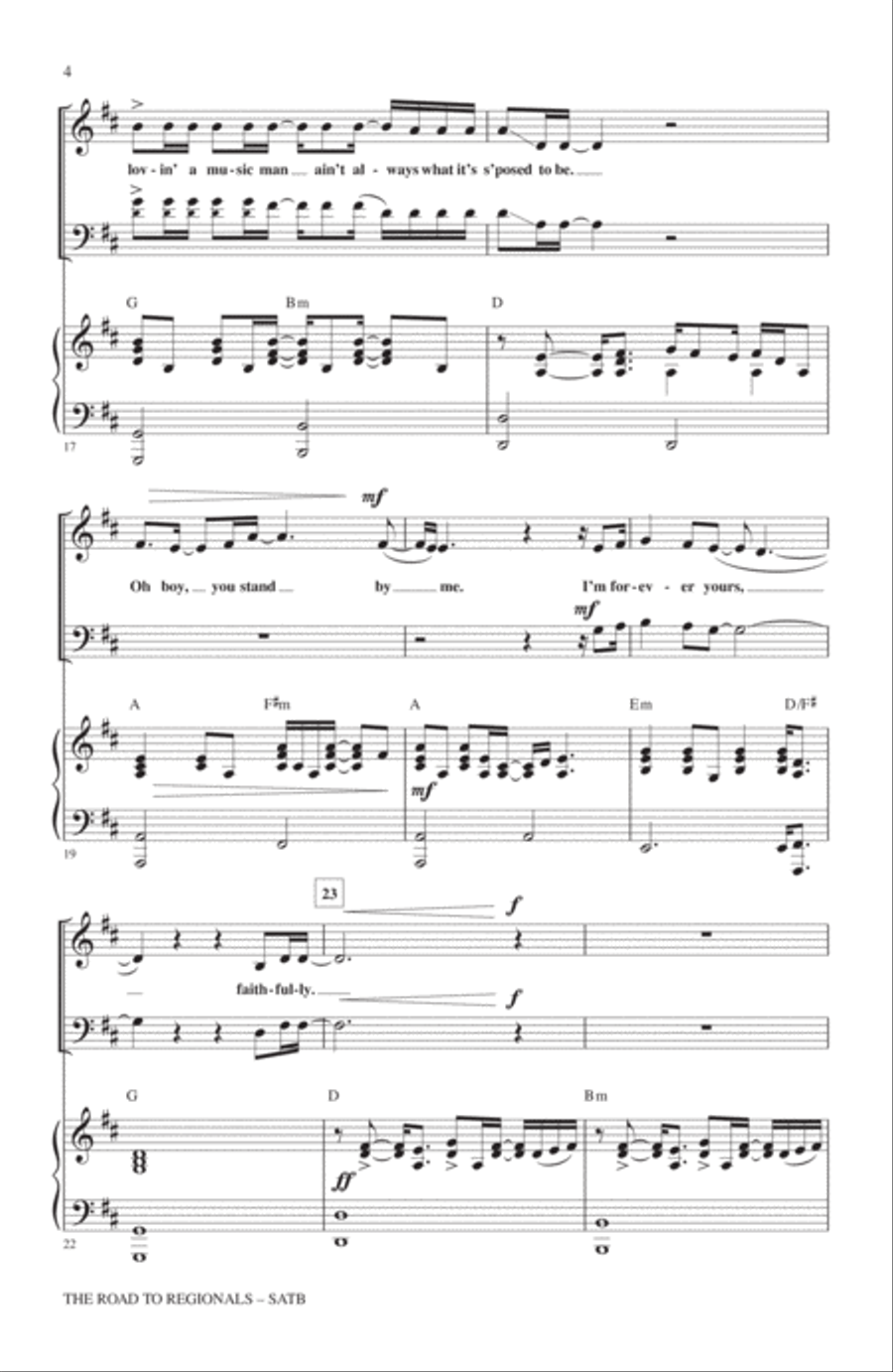The Road To Regionals (featured on Glee) 4-Part scores gallery preview page 3
