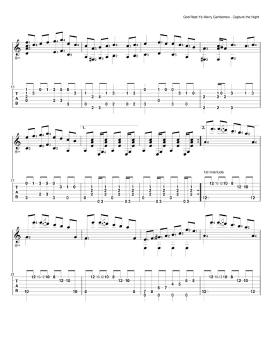 God Rest Ye Merry Gentlemen Guitar Solo scores gallery preview page 2
