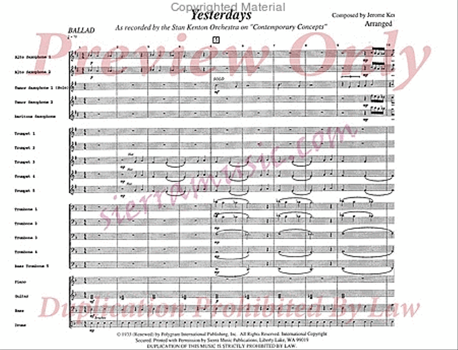Yesterdays Jazz Ensemble scores gallery preview page 2