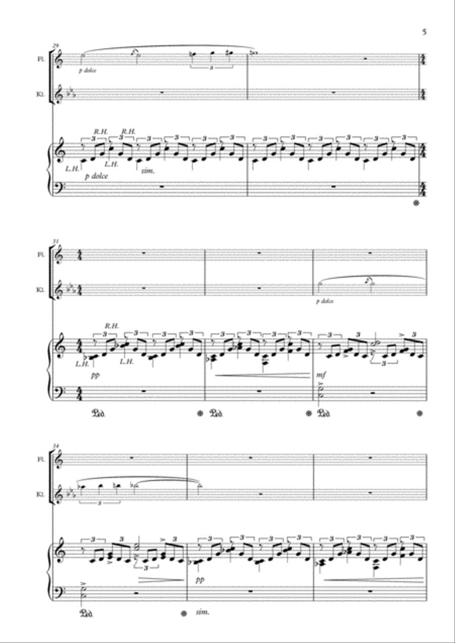 Stilbrüche, Trio for Flute with Piccoloflute, Clarinet in A and Piano Small Ensemble scores gallery preview page 6