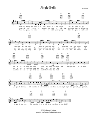 Jingle Bells - lead sheet in G major