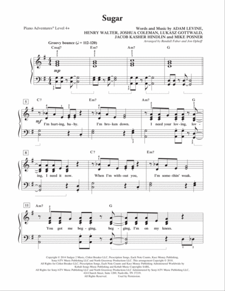 Sugar Piano Method scores gallery preview page 1