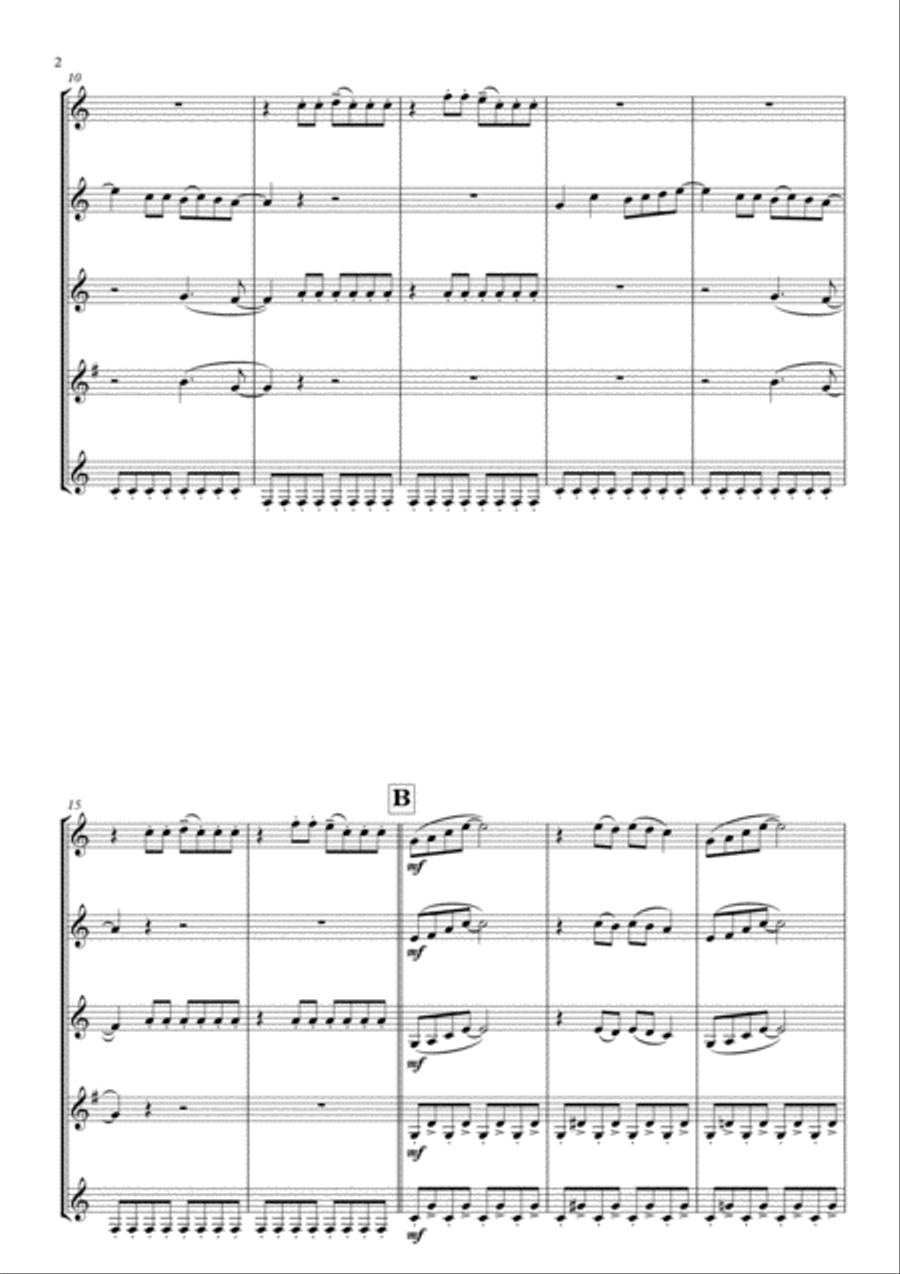 Mamma Mia Woodwind Quartet scores gallery preview page 4