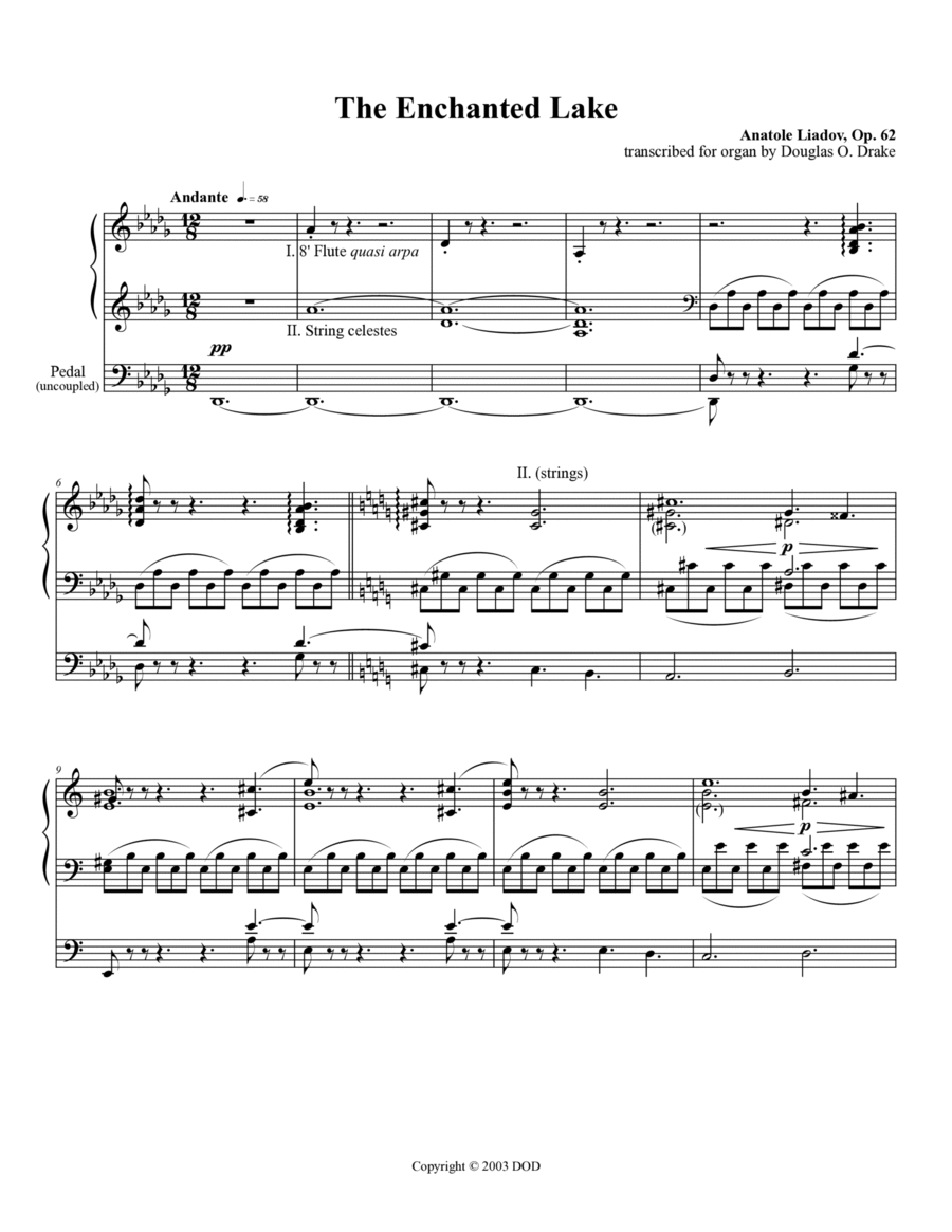 The Enchanted Lake Organ Solo scores gallery preview page 1