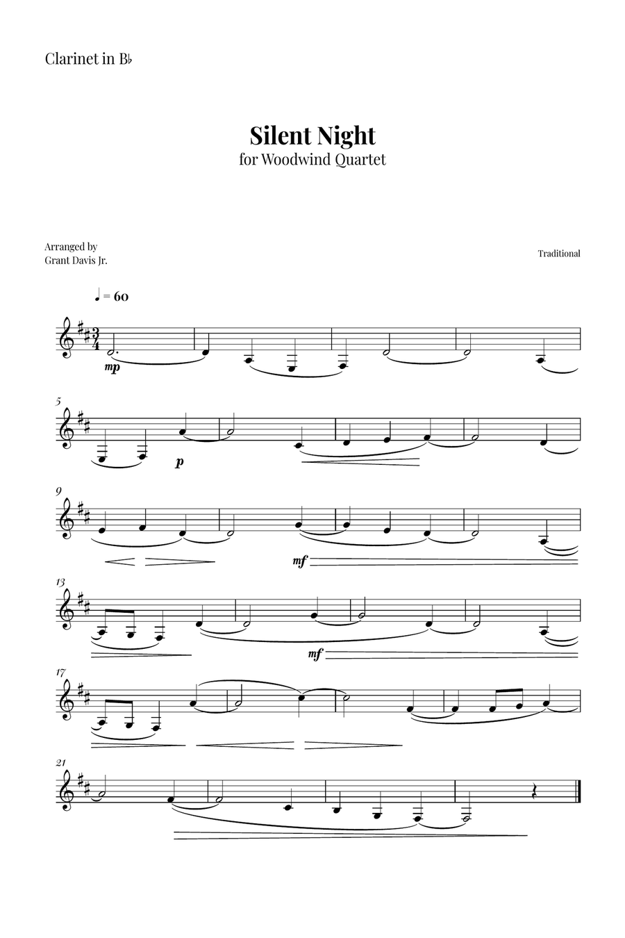 Silent Night Woodwind Quartet scores gallery preview page 6