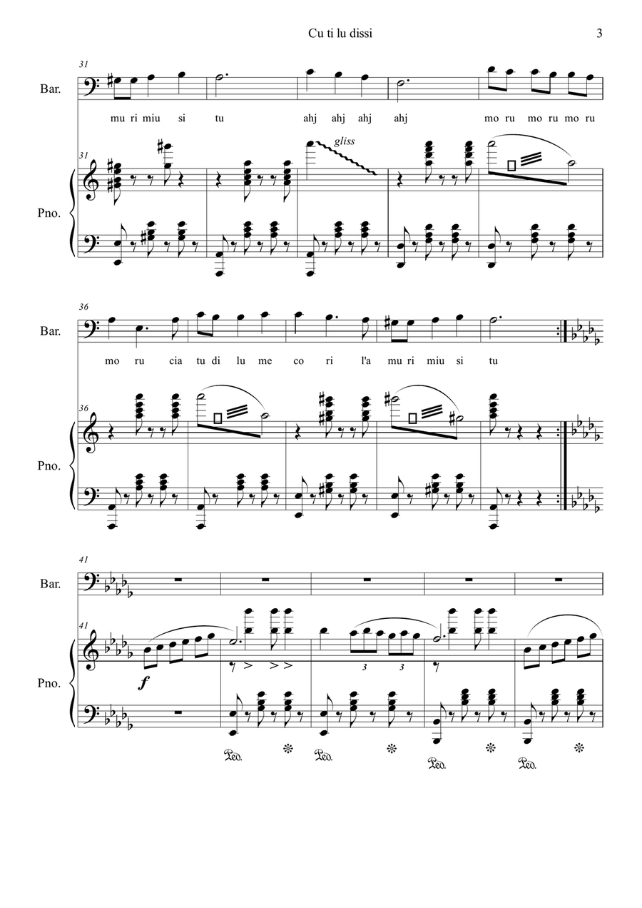 Roberto Alagna - Cu ti lu dissi Baritone Horn TC scores gallery preview page 3