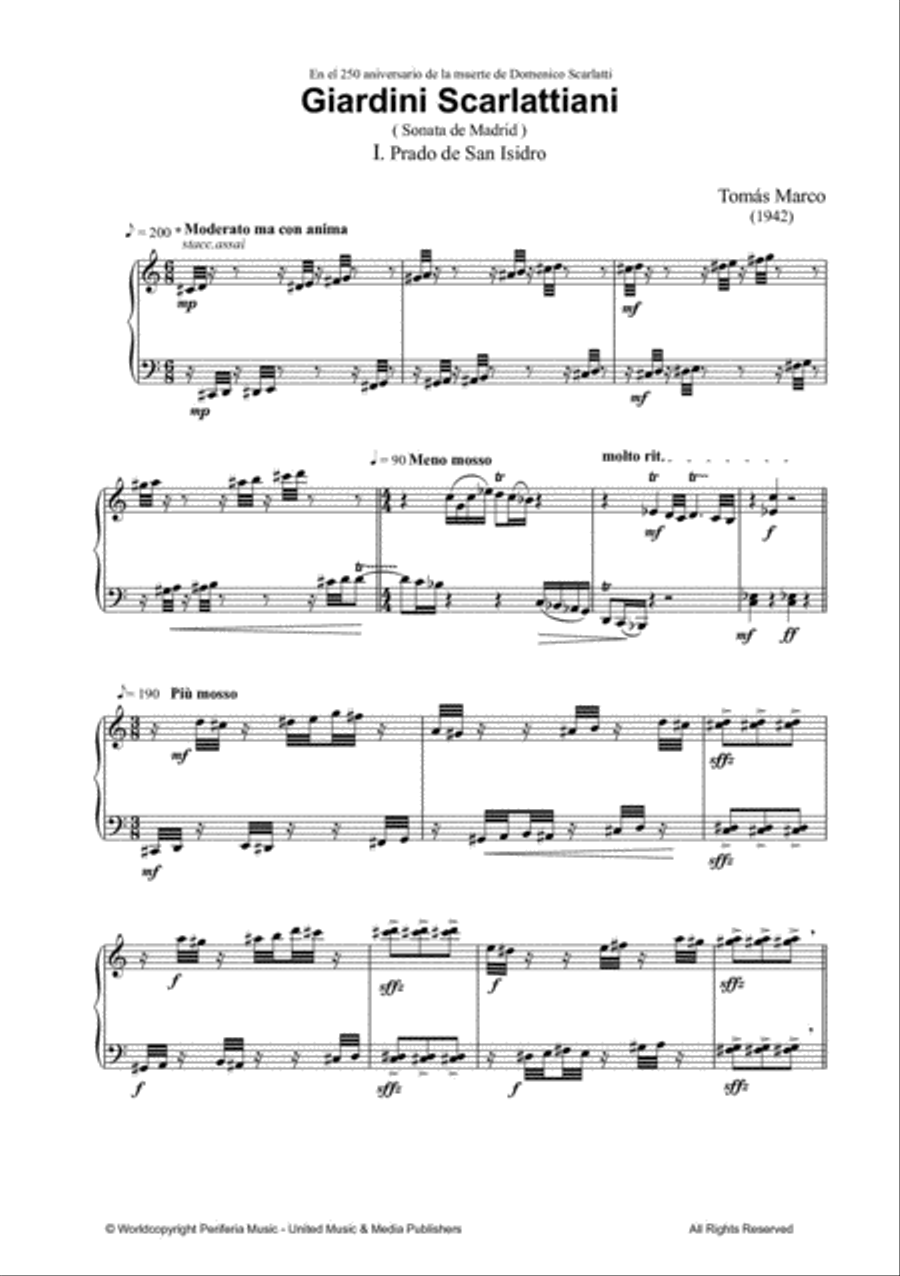 Giardini Scarlattiani (Sonata de Madrid) for Piano Piano Solo scores gallery preview page 2