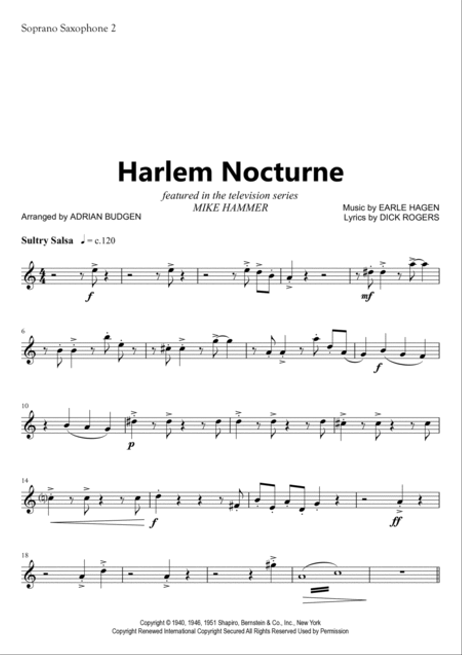Harlem Nocturne Woodwind Ensemble scores gallery preview page 5