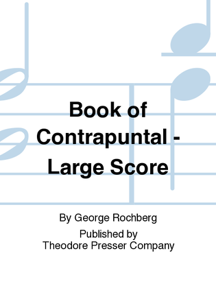 Book cover for Book Of Contrapuntal - Large Score