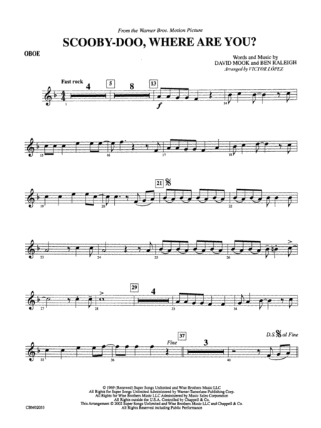 Scooby-Doo, Where Are You? (from Scooby-Doo): Oboe