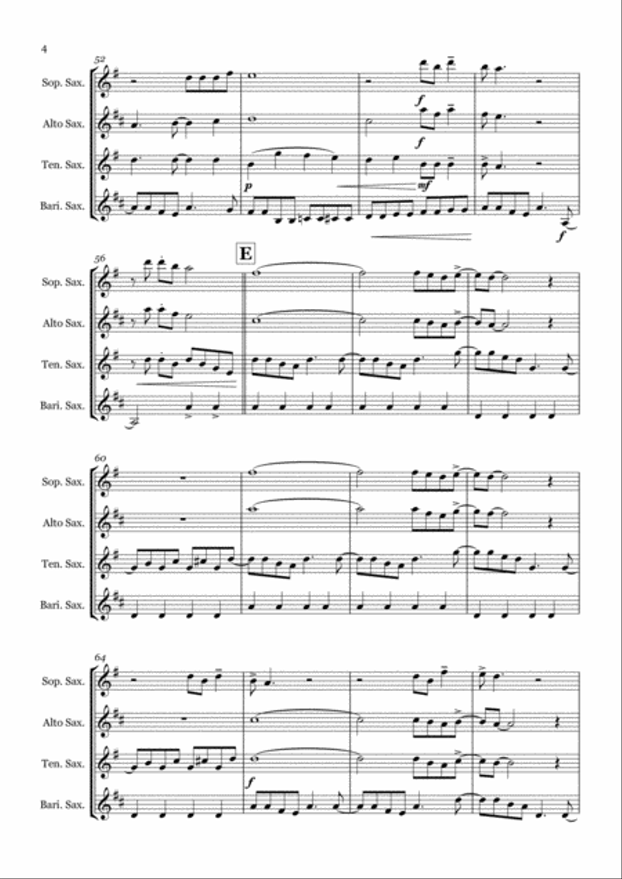Heroes Saxophone Quartet scores gallery preview page 4