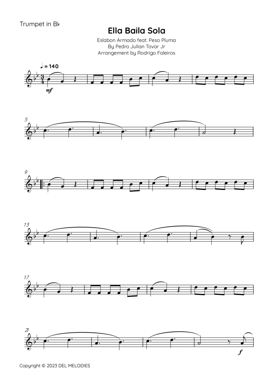 Ella Baila Sola B-Flat Trumpet scores gallery preview page 1