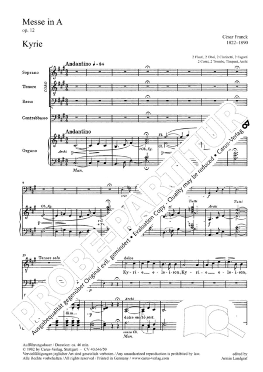 Mass in A major STB scores gallery preview page 6