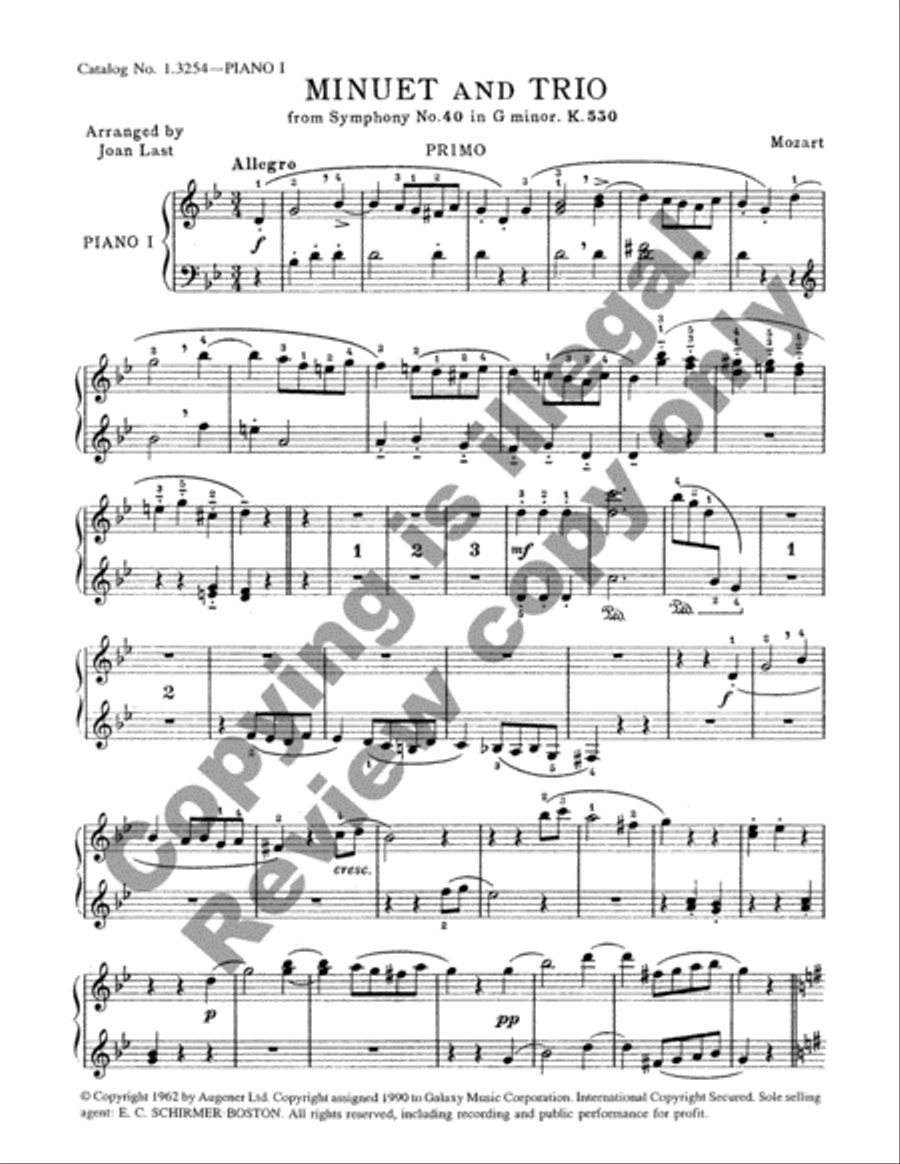 Minuet & Trio (from Symphony No. 40) Piano scores gallery preview page 3