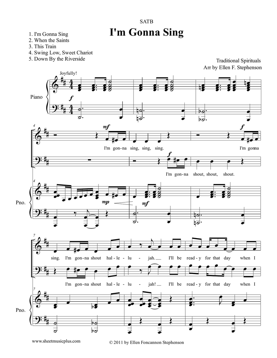 I'm Gonna Sing! (SATB) I'm Gonna Sing! (SATB) 4-Part scores gallery preview page 1