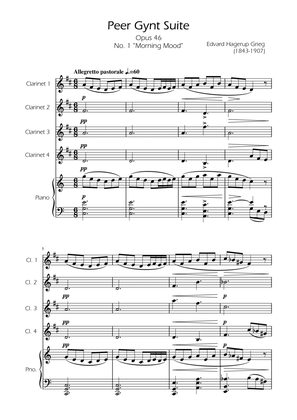 Morning Mood - Clarinet Quartet w/ Piano