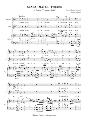 STABAT MATER - Pergolesi - 3. "O quam tristis et afflicta" - Duetto - Arr. for SA and Organ