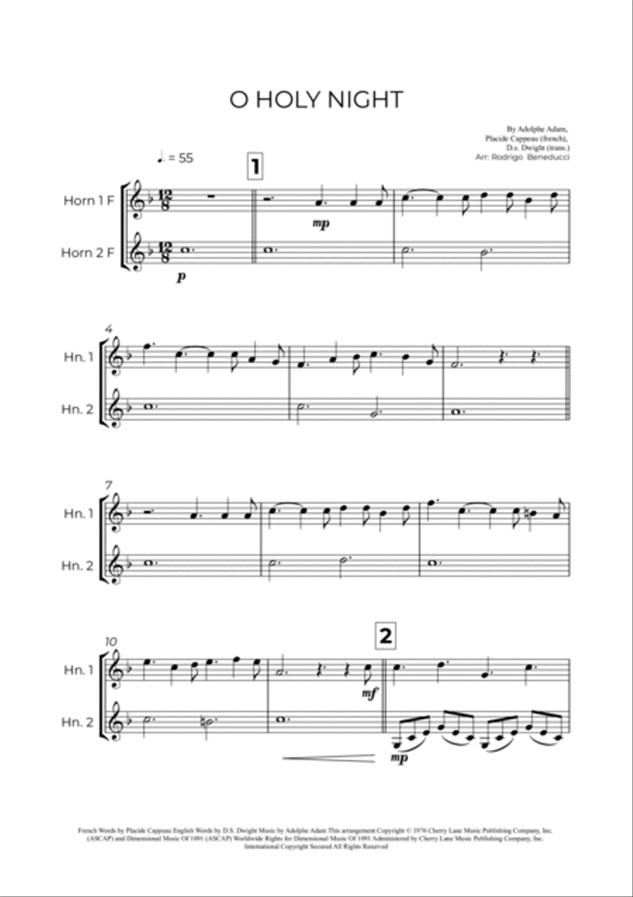 O Holy Night Brass Duet scores gallery preview page 2