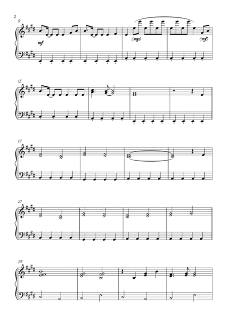 Where No One Goes Piano Solo scores gallery preview page 2