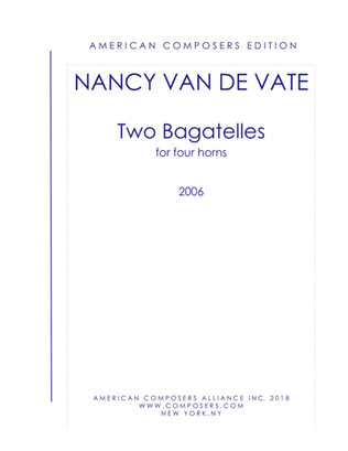 Book cover for [Van de Vate] Two Bagatelles