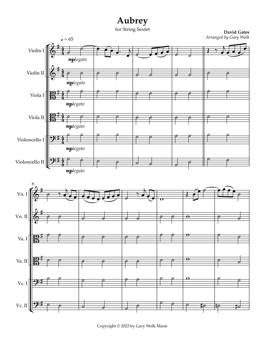 Aubrey Aubrey Cello scores gallery preview page 1