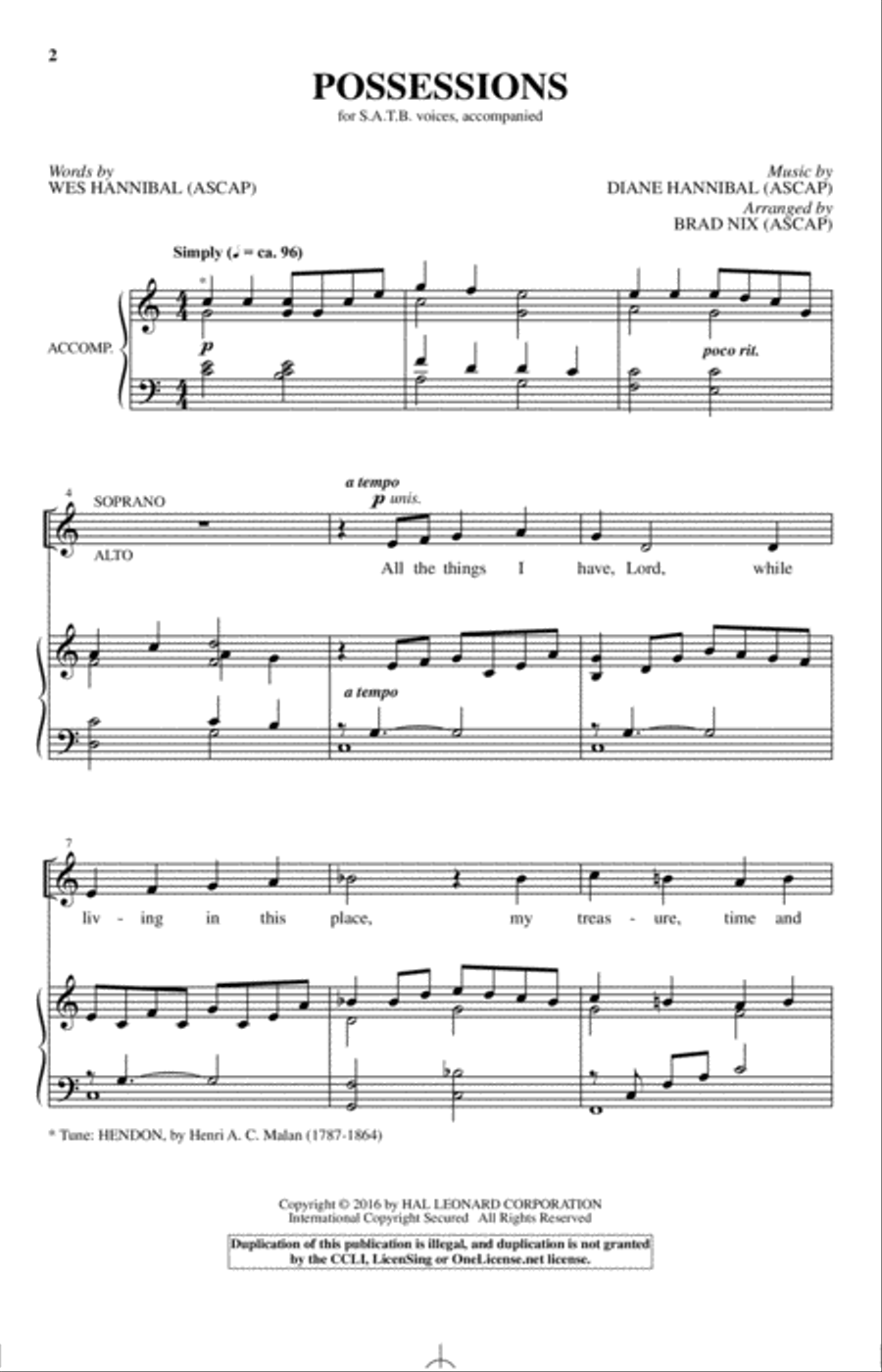 Possessions Possessions 4-Part scores gallery preview page 1