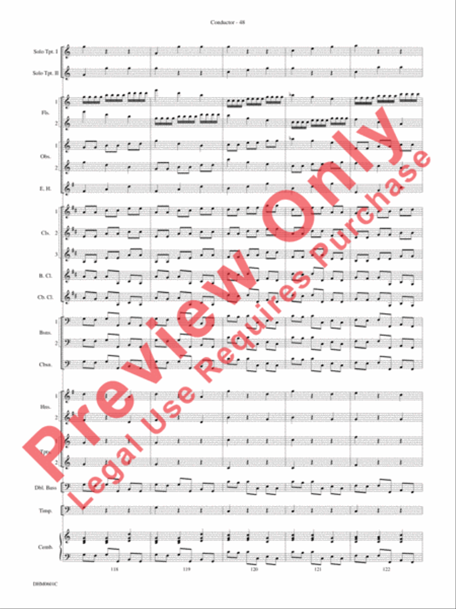 Concerto in C Major for Two Trumpets (I. Allegro, II. Largo, III. Allegro) Concert Band scores gallery preview page 52