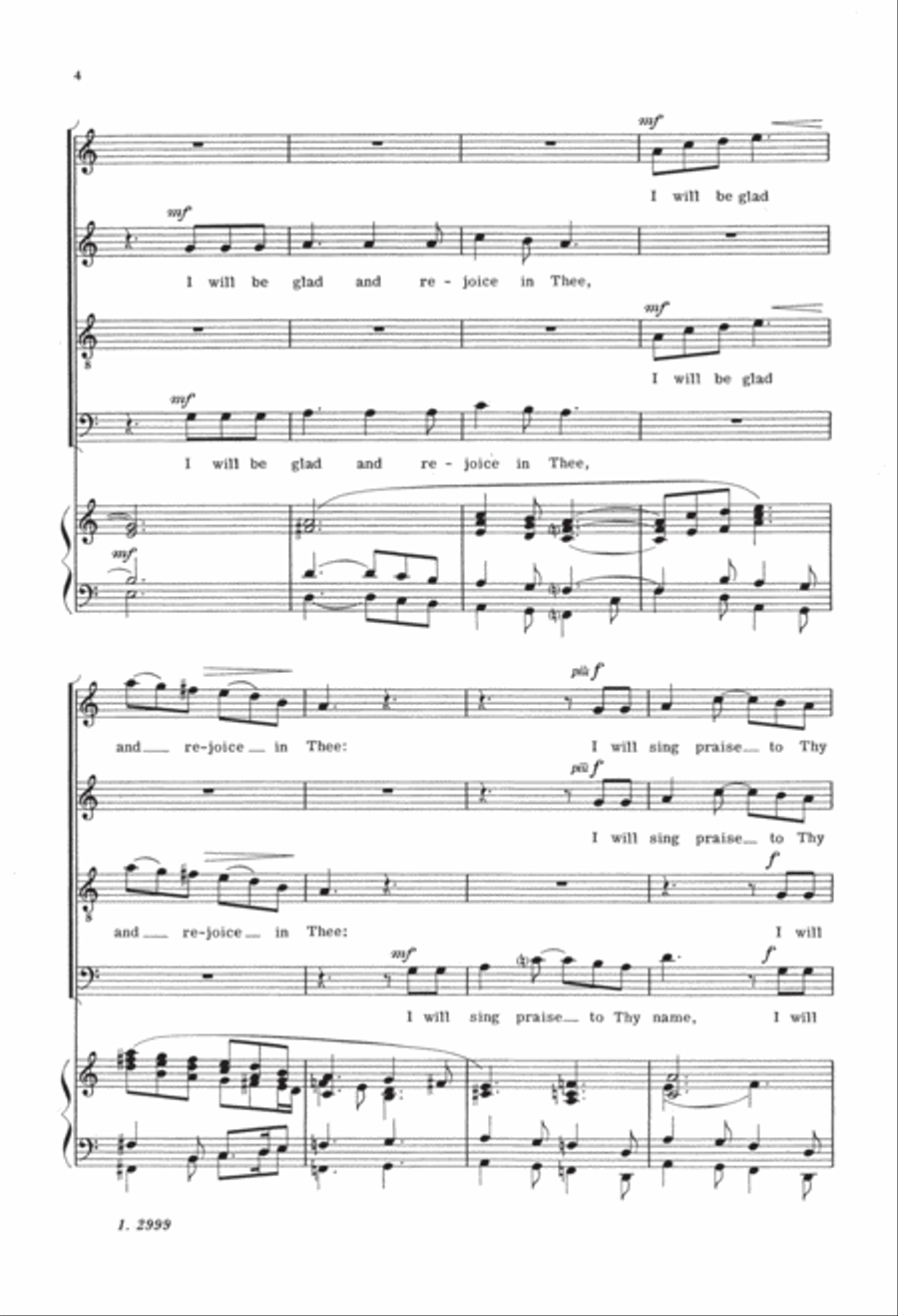 I Will Praise Thee, O Lord 4-Part scores gallery preview page 3