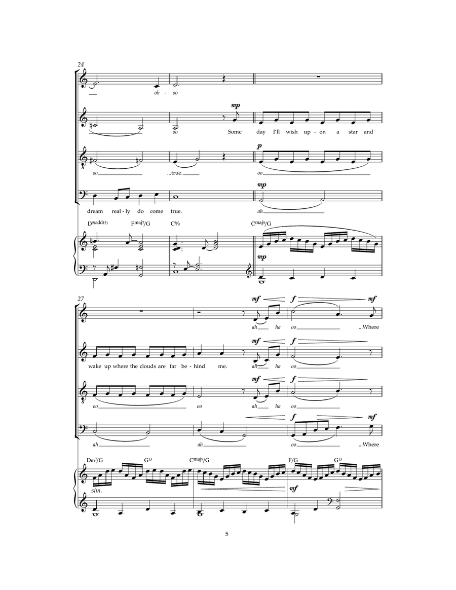Over The Rainbow (from 'The Wizard Of Oz') Choir scores gallery preview page 5