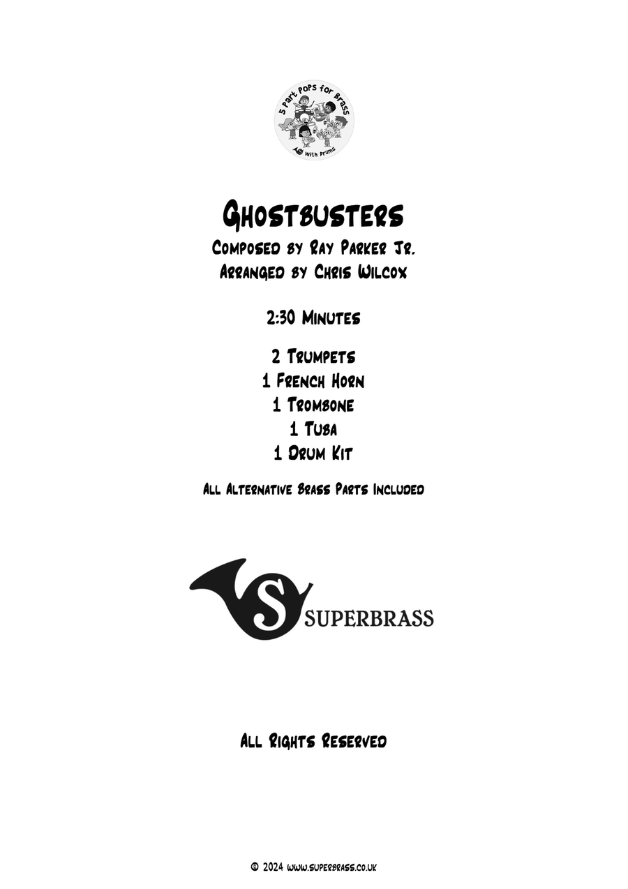 Ghostbusters Brass Quintet scores gallery preview page 1