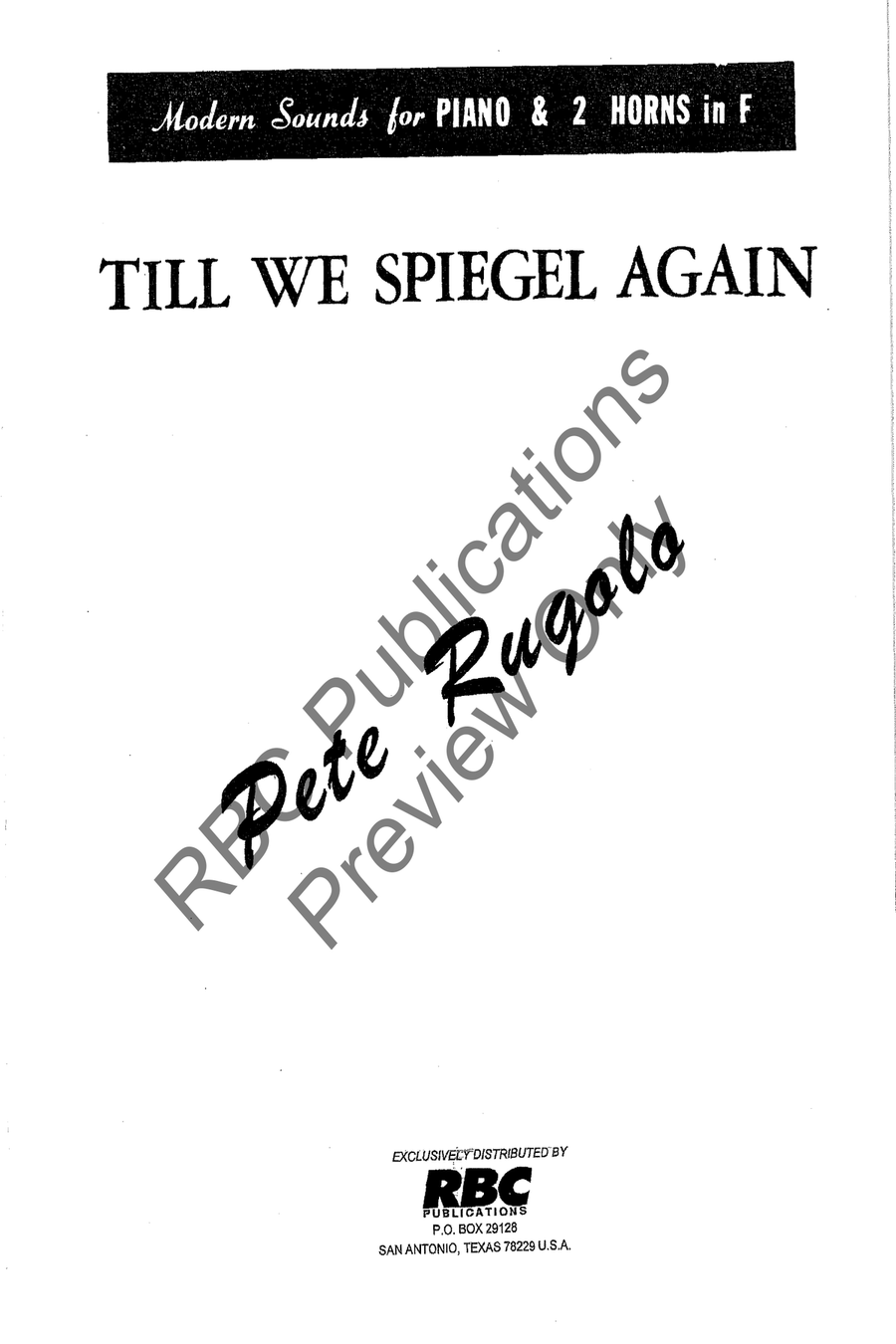 Till We Spiegel Again Till We Spiegel Again Horn scores gallery preview page 2