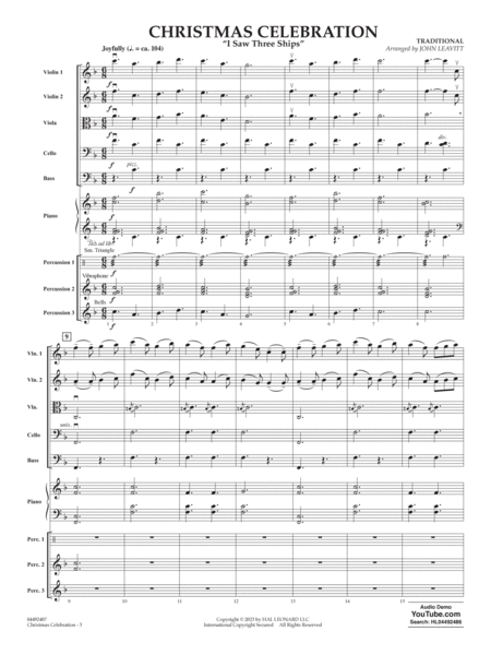 Christmas Celebration ("I Saw Three Ships") (arr. John Leavitt) - Conductor Score (Full Score)