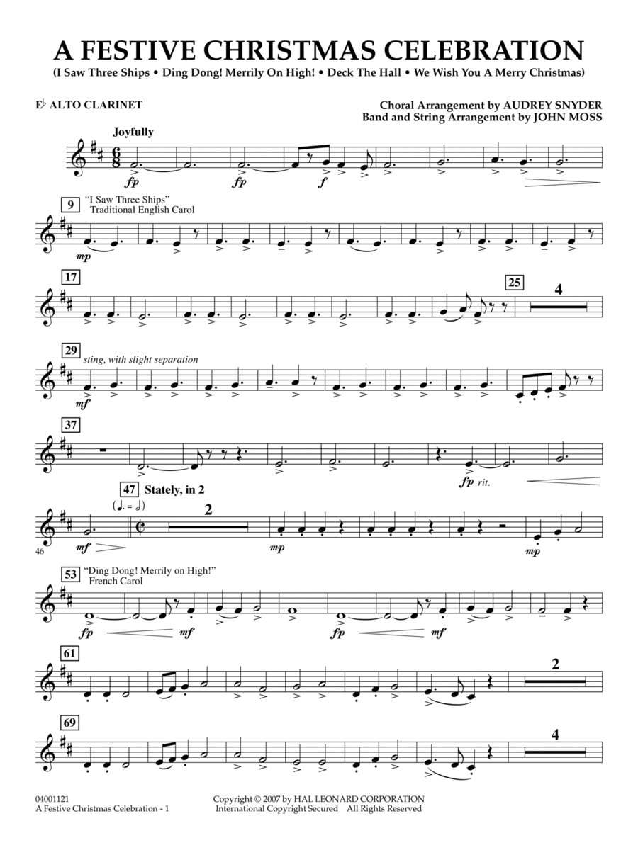 A Festive Christmas Celebration (with opt. choir) - Eb Alto Clarinet Choir scores gallery preview page 1