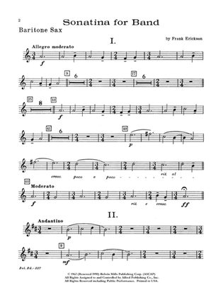 Sonatina for Band: E-flat Baritone Saxophone