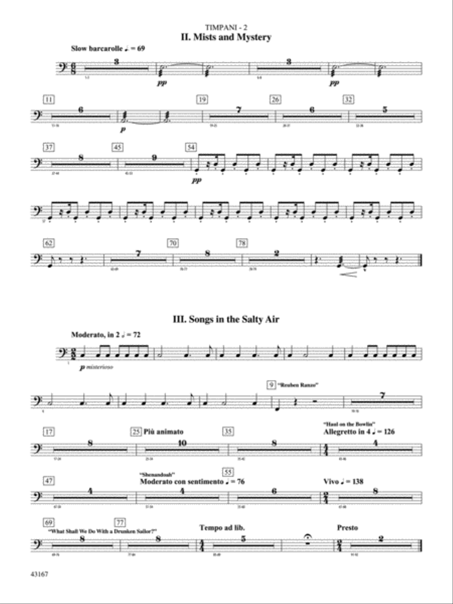 Down to the Sea in Ships (from the NBC TV Film Project 20): Timpani Concert Band scores gallery preview page 2